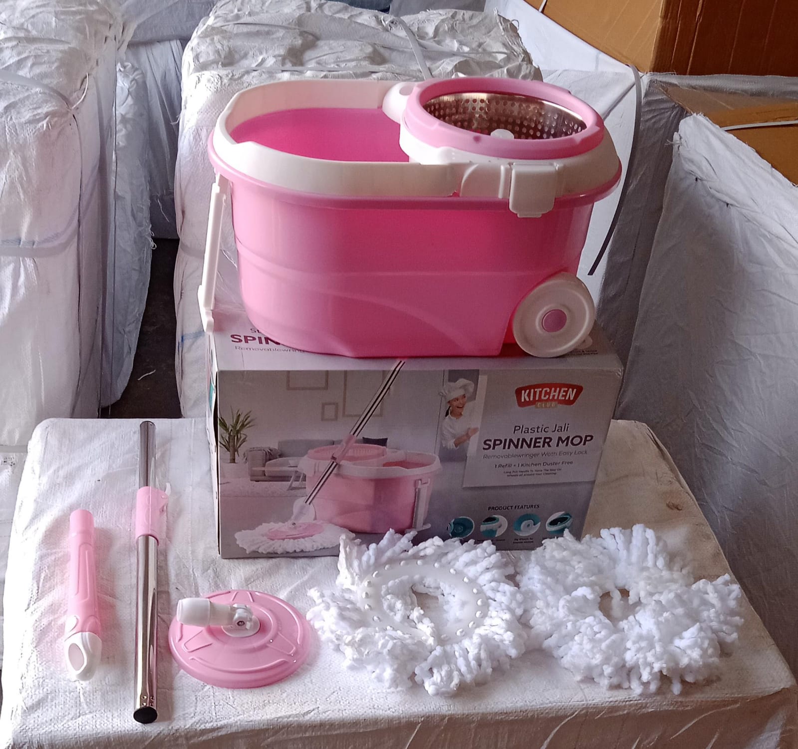 4105 Mop with Bucket For Floor Cleaning With Steel Spin /Mop for Floor Cleaning / Floor Cleaner Mop / Spin Mop / Magic Mop / Mop Stick / Spin Mop Set with Bucket/ Household Office Cleaning Tool Mop 4105 Mop with Bucket For Floor Cleaning With Steel Spin /Mop for Floor Cleaning / Floor Cleaner Mop / Spin Mop / Magic Mop / Mop Stick / Spin Mop Set with Bucket/ Household Office Cleaning Tool Mop